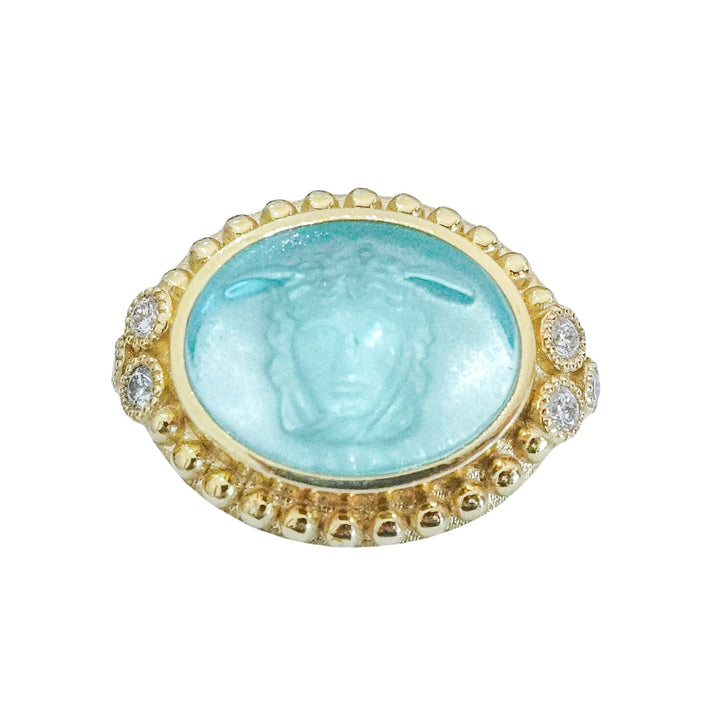 Aqua Intaglio Medusa Ring