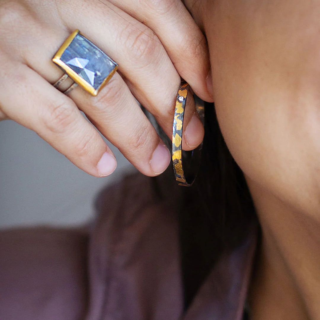 Speckled Hoops with Diamonds - Medium