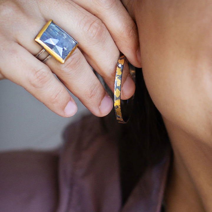 Speckled Hoops with Diamonds - Medium