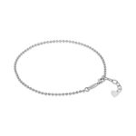 round silver faceted beads stationed side by side anklet with adjustable links and lobster clasp