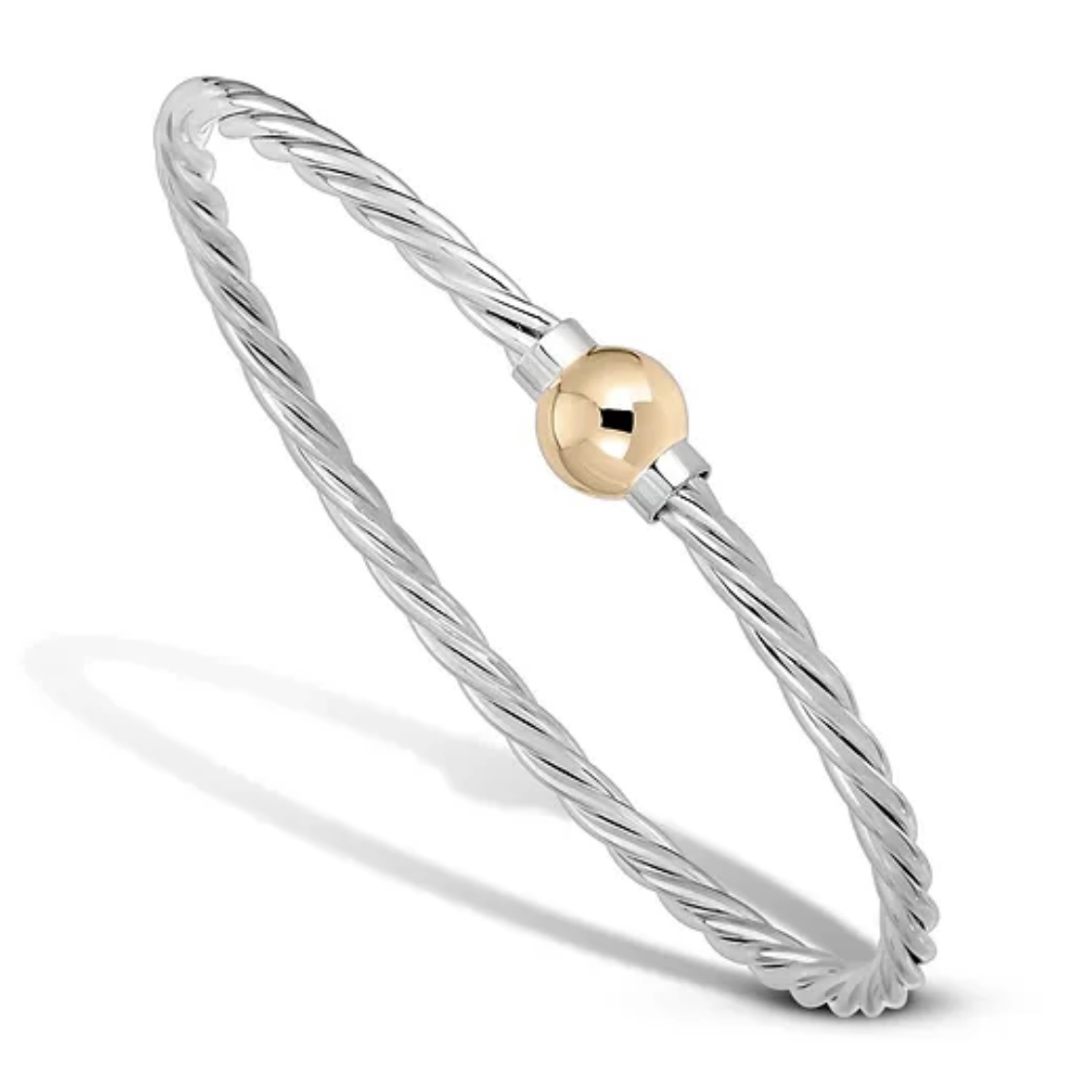 | Single Twist Cape Boutique Unique Cod 2-tone Bracelet, Bead